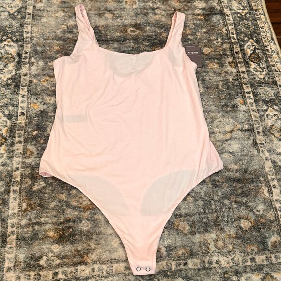 NEW Auden Luxury Collection Pink Bodysuit XL 4-Way Stretch Pink Thong Soft - Picture 1 of 9